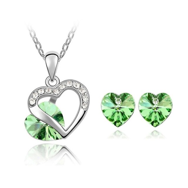  Women's Crystal Jewelry Set - Crystal Include Red / Green / Blue For Wedding / Party / Birthday / Earrings / Necklace