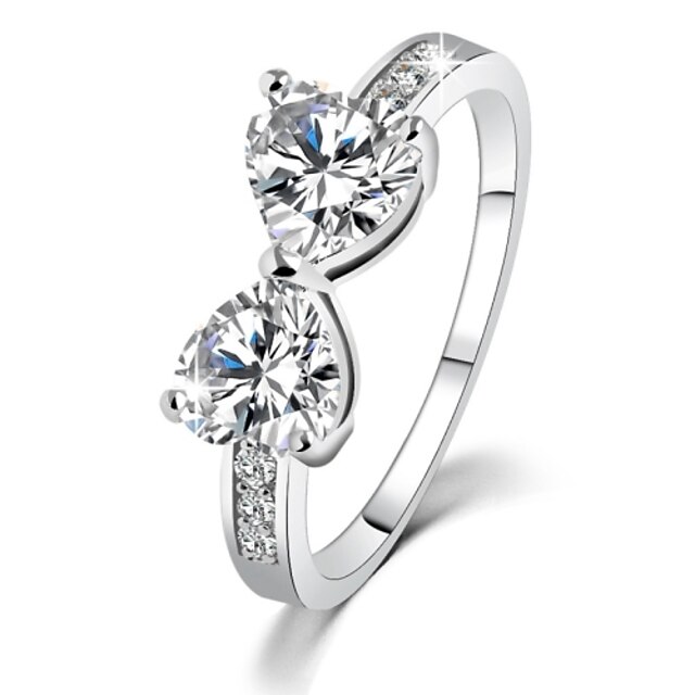  בגדי ריקוד נשים טבעת הטבעת זירקונה מעוקבת כסף זירקון אבני מזלות חתונה Party תכשיטים