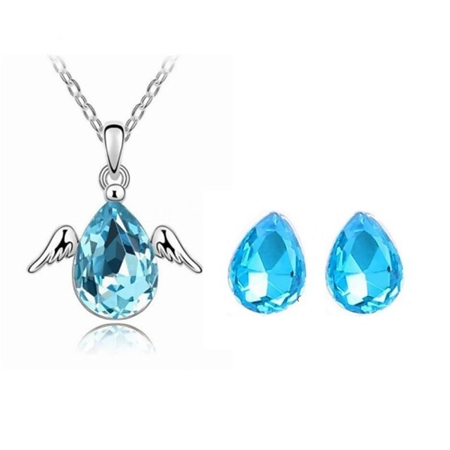  Women's Crystal Jewelry Set - Crystal Include Rose / Red / Blue For Wedding / Party / Daily / Earrings / Necklace