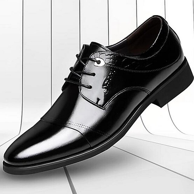  Men's Patent Leather Spring / Summer / Fall Comfort Oxfords Black / Brown / Winter / Lace-up