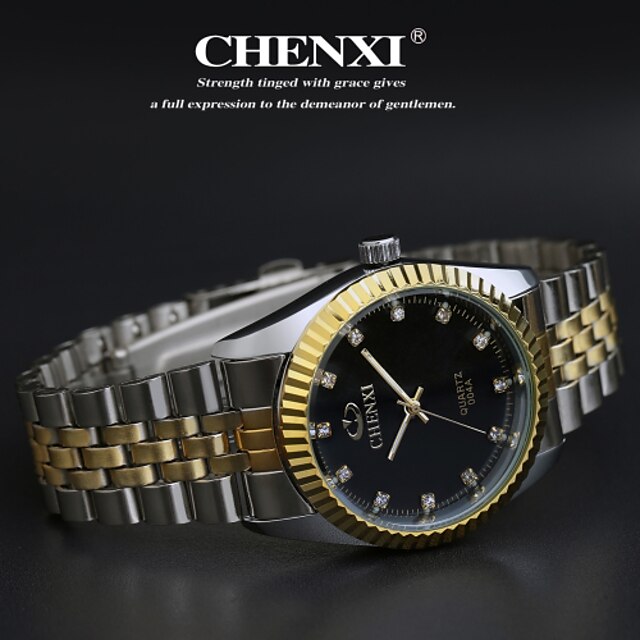  CHENXI® בגדי ריקוד גברים שעון יד קווארץ מתכת אל חלד כסף שעונים יום יומיים אנלוגי קסם קלסי - זהב לבן שחור