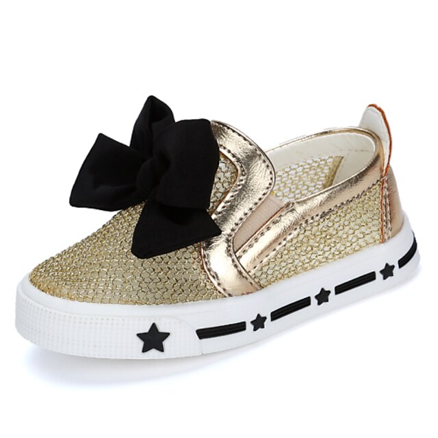  Girls' Comfort Tulle Loafers & Slip-Ons Bowknot Black / Silver / Gold Spring / Fall / Wedding / Wedding / TPU (Thermoplastic Polyurethane)