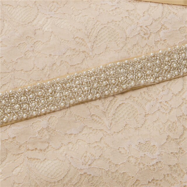  Satin Wedding Party / Evening Dailywear Sash With Crystal Beading Pearl Embroidery Women's Sashes