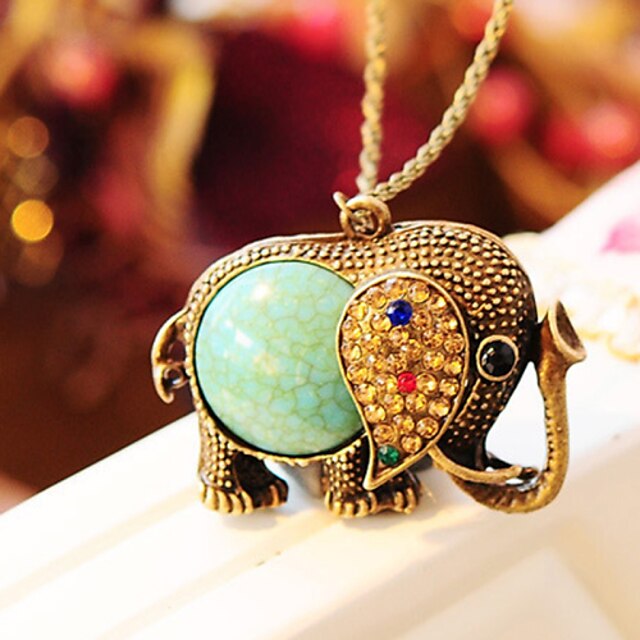  Women's Pendant Necklace Ladies Rhinestone Alloy Blue Necklace Jewelry For Party Wedding Casual Daily