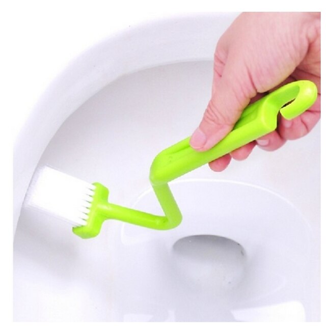  V Type Curved Platic Toilet Bruh Cleaning Toilet Corner Rim