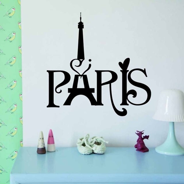  Wall Stickers Wall Decals Style The New Paris Tower Carved Off Waterproof Removable PVC Wall Stickers
