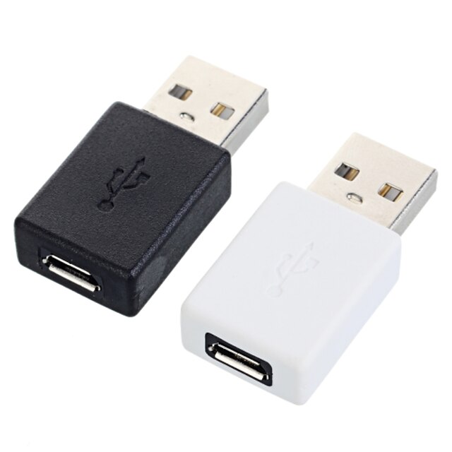  cwxuan® micro USB de sex feminin la USB 2.0 adaptor de sex masculin - negru + alb (2buc)