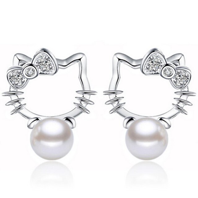  Women's Stud Earrings Pearl Earrings Jewelry Screen Color For