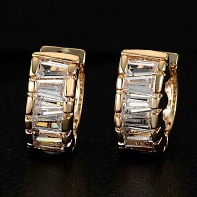  Cubic Zirconia Stud Earrings Hoop Earrings Zircon Earrings Jewelry Golden / Silver For Wedding Party Daily Casual Sports