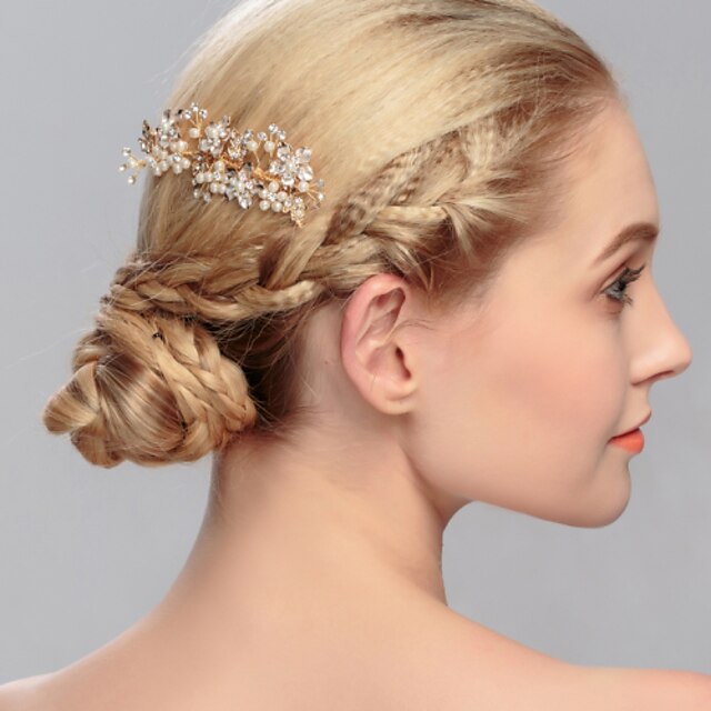  Women's Pearl Headpiece-Wedding Special Occasion Casual Office & Career Outdoor Hair Combs 1 Piece