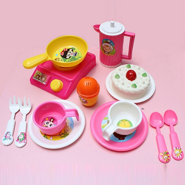  Pretend Play Play Kitchen Plastic Kid's Girls' Toy Gift 14 pcs