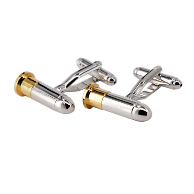  Jewelry Brass Material, Can Rotate The Lid Of The Bullet Shape Cufflinks