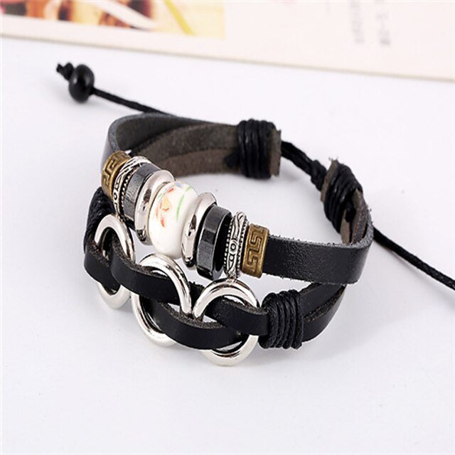  Vintage / Party / Work / Casual Leather Leather Bracelet