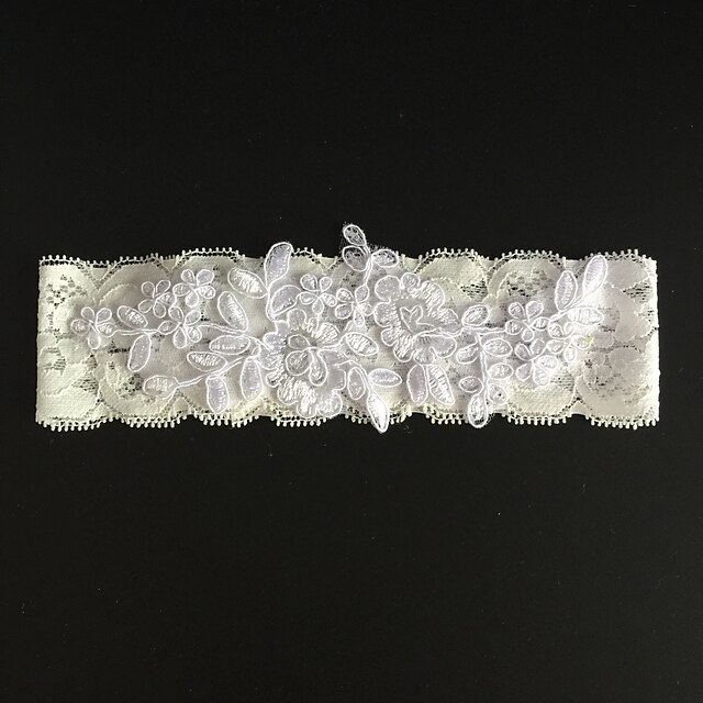  Cetim Elástico Fashion Wedding Garter Com Pedrarias / Flor Ligas