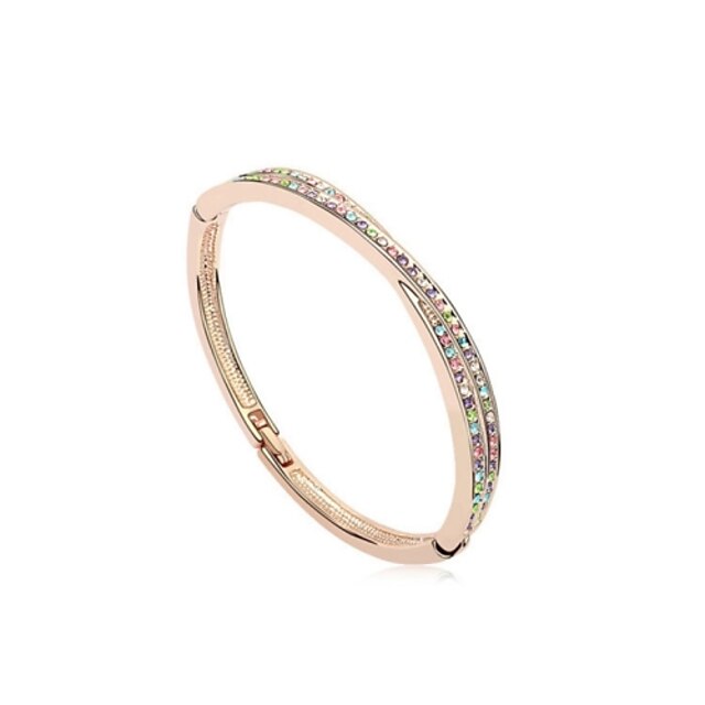  Women's Crystal Bracelet Bangles - Crystal Love Bracelet Rose / Blue / Rainbow For Wedding / Party / Daily