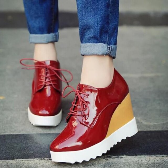  Women's Shoes Color Block Dunk Low Wedge Heel Comfort / Square Toe Fashion Sneakers Outdoor / Dress