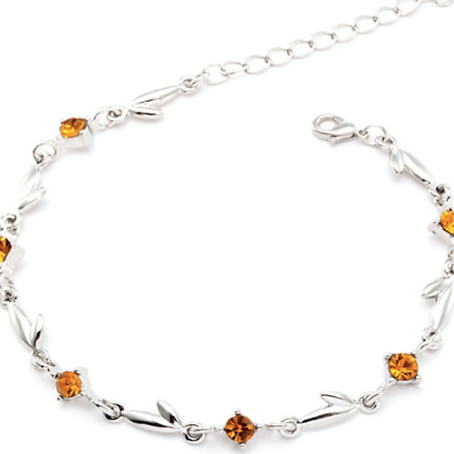  Cute / Casual Alloy / Gemstone & Crystal Link/Chain / Beaded Bracelet