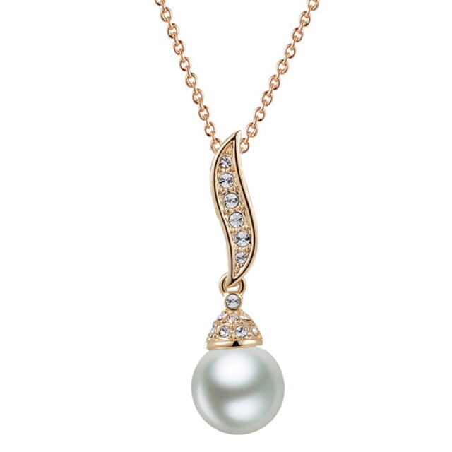  Women's Pendant Necklace Pearl Necklace Ladies Simple Style Pearl Alloy Rose Gold Silver Necklace Jewelry For