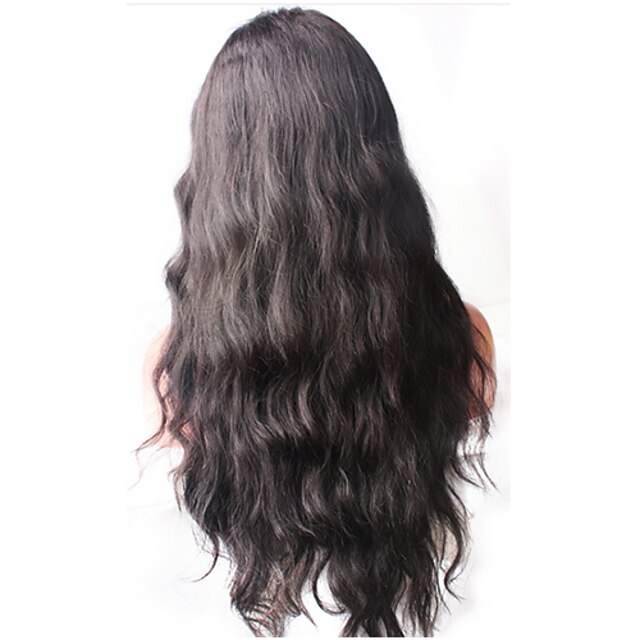  Human Hair Full Lace Wig Natural Wave 130% Density 100% Hand Tied African American Wig Natural Hairline Medium Long Women's Human Hair