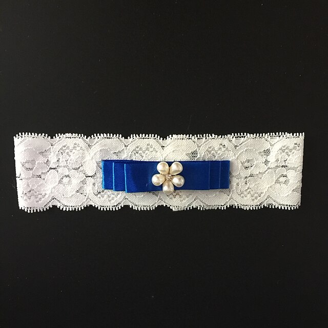  Sztreccs szatén Divat Wedding Garter Val vel Strasszkő / Virág Harisnykötők