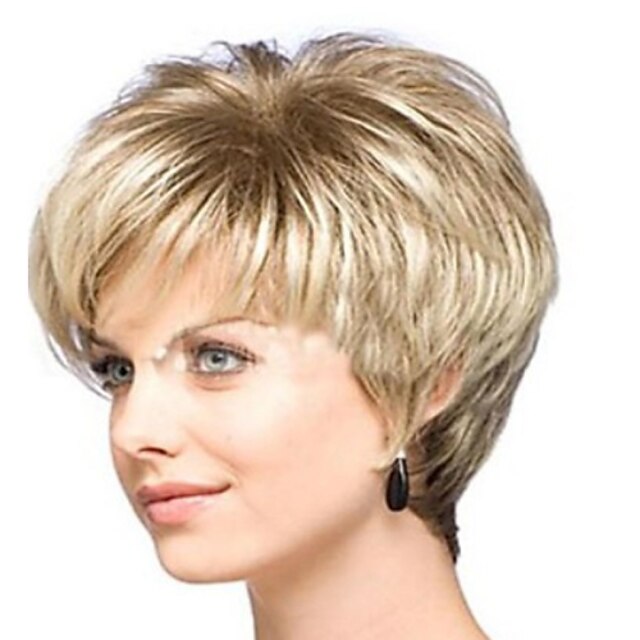  Synthetische pruiken Gekruld Gekruld Pruik Blond Kort Blond Synthetisch haar Dames Blond