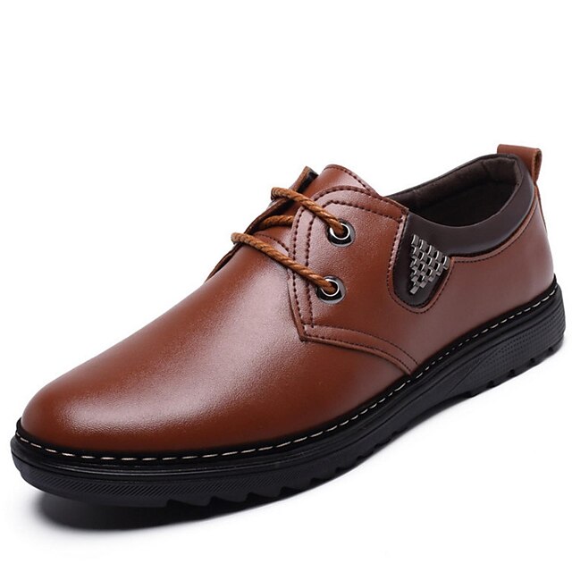  Men's Shoes Outdoor / Casual Leather Oxfords Black / Brown