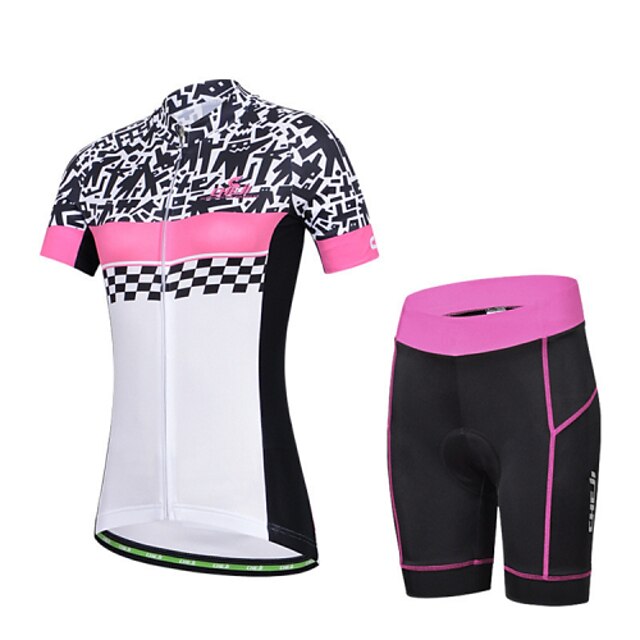  Cycling Jersey with Shorts Women's Short Sleeves Bike Sleeves Clothing Suits Quick Dry Ultraviolet Resistant Breathable Soft Lightweight