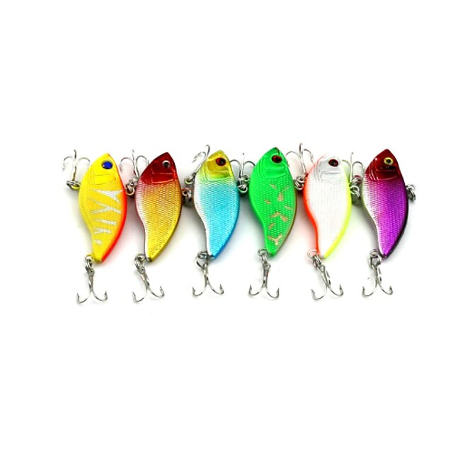  6 pcs Fishing Lures Vibration / VIB Sinking Bass Trout Pike Sea Fishing Freshwater Fishing Lure Fishing Hard Plastic / General Fishing