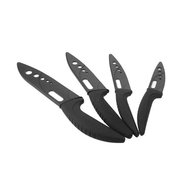  3,4,5,6 Inch Kitchen Ceramic Knife Set with Black Plastic Handle