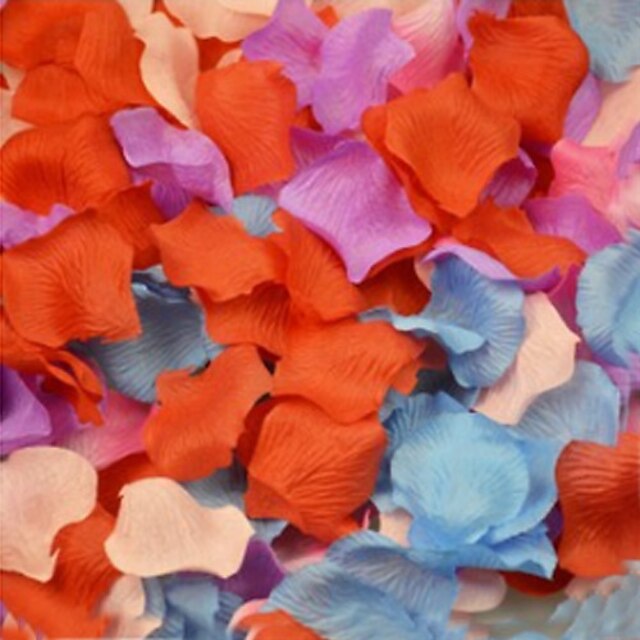  100pcs Pack Wedding Party Heart Shaped Multicolor Silk Rose Petals Kitchen Dinner Table Deco