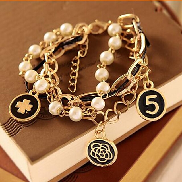  Women's Chain Bracelet - Imitation Pearl Unique Design, Classic, Fashion Bracelet For Daily Casual