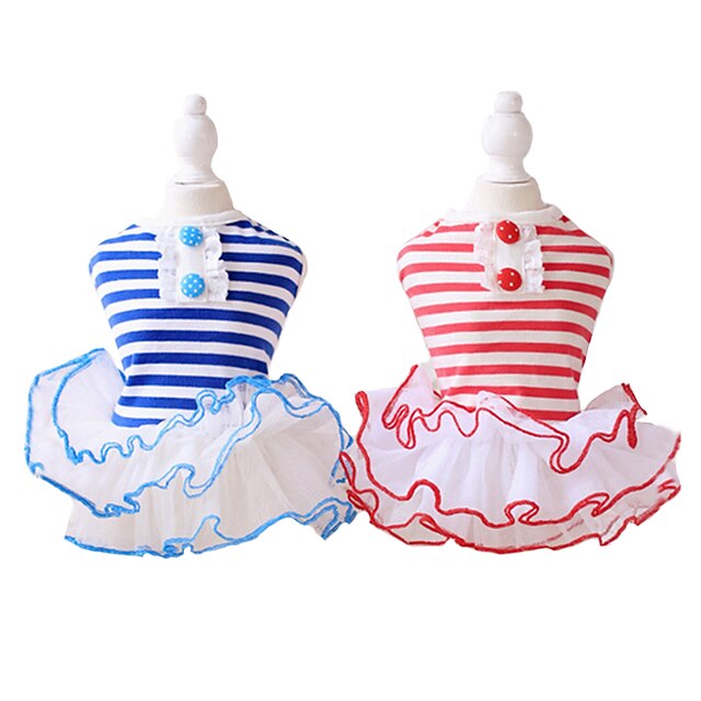  Dog Dress Fashion Outdoor Dog Clothes Puppy Clothes Dog Outfits Red Blue Costume for Girl and Boy Dog Cotton XS S M L XL