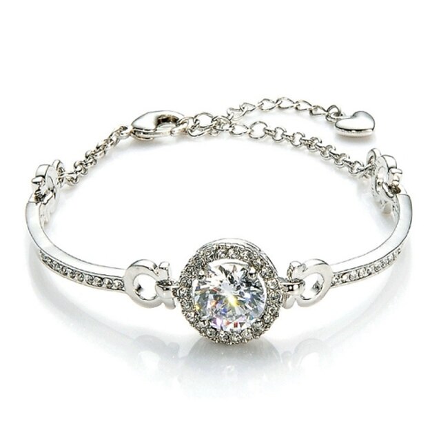  Women's Crystal Chain Bracelet - Crystal Love Unique Design, Fashion Bracelet Silver / Golden For Wedding / Party / Daily