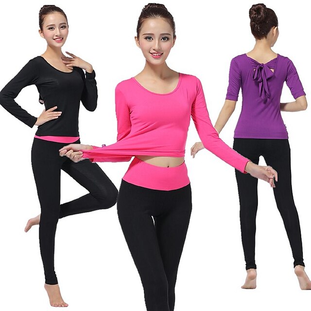  Women's Sports Classic Modal Clothing Suit Yoga Pilates Long Sleeve Activewear Breathable Softness Stretchy