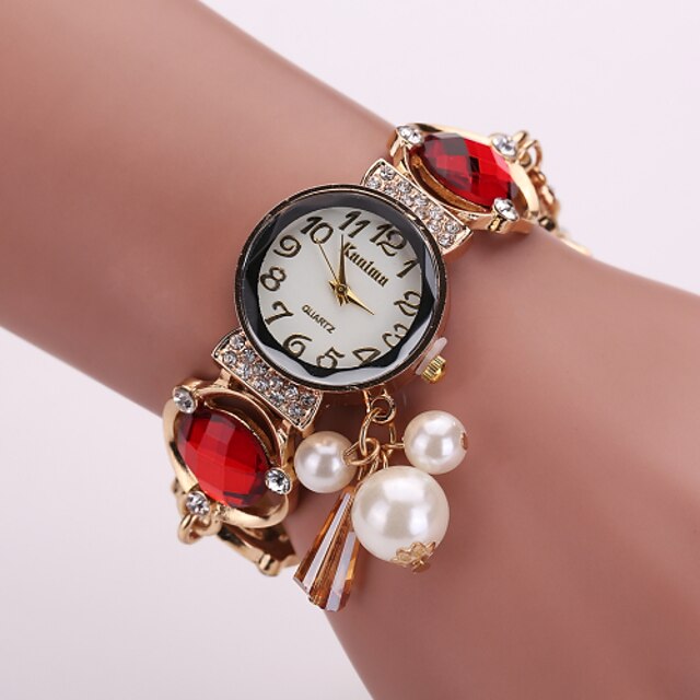 Жен. Модные часы Часы-браслет Кварцевый Plastic Группа Блестящие Жемчуг Черный Красный Зеленый Серый Фиолетовый