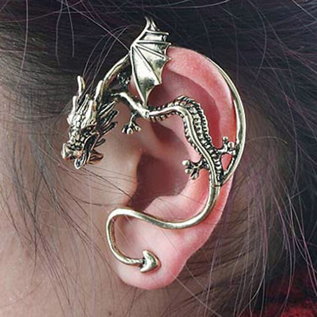  Femme Manchette oreille Boucles d'oreilles grimpantes Dragon dames Personnalisé Des boucles d'oreilles Bijoux Pour Décontracté Quotidien