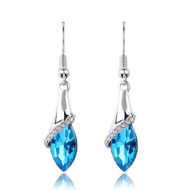  Women's Crystal Drop Earrings - Crystal Jewelry Blue / Pink / Golden For Wedding Party Daily Casual
