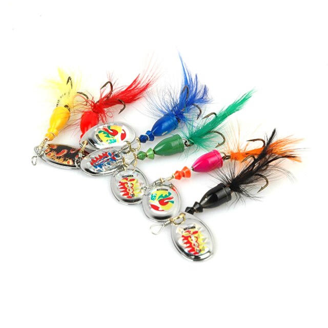  6 pcs Fishing Lures Buzzbait & Spinnerbait Metal Bait Sinking Bass Trout Pike Spinning Freshwater Fishing Bass Fishing Metal / Lure Fishing / General Fishing