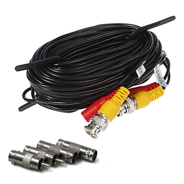  100FT(30M) CCTV Security Surveillance Camera Video Power Extension Cable Pre-made All-in-One BNC RCA Cable