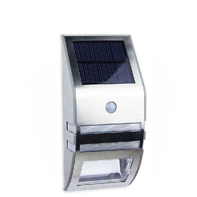  2leds solar de cor branca alimentado led sensor de movimento pir caminho jardim ao ar livre luz da parede