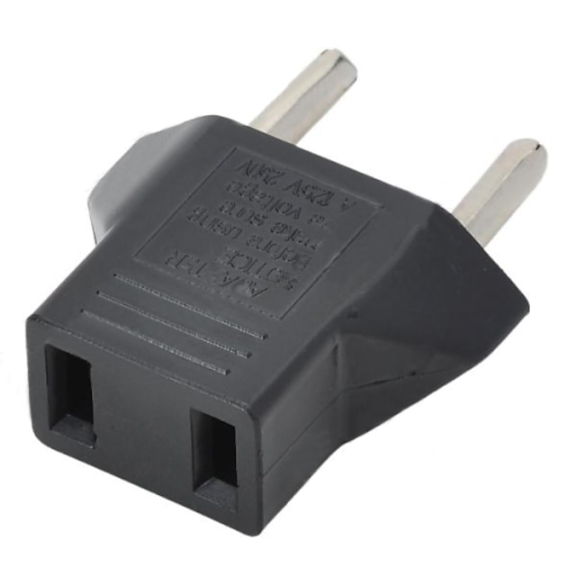  US Plug EU hálózati csatlakozó adapter - fekete