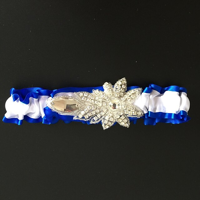  Stretch Satin Fashion Wedding Garter With Rhinestone Garters