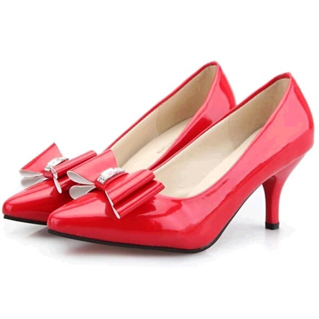  Women's Shoes Leather Stiletto Heel Heels Heels Wedding / Office & Career / Party & Evening / Dress Black / Yellow