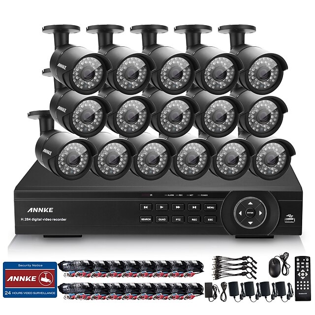  annke® 16CH 1080p hd Indoor-Outdoor-ir Hause Überwachungskamera-System DVR hdmi