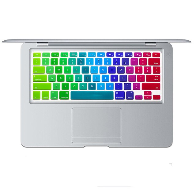  szivárvány fényes tervezés szilikon billentyűzet fedél bőr MacBook Air 11,6 minket elrendezés