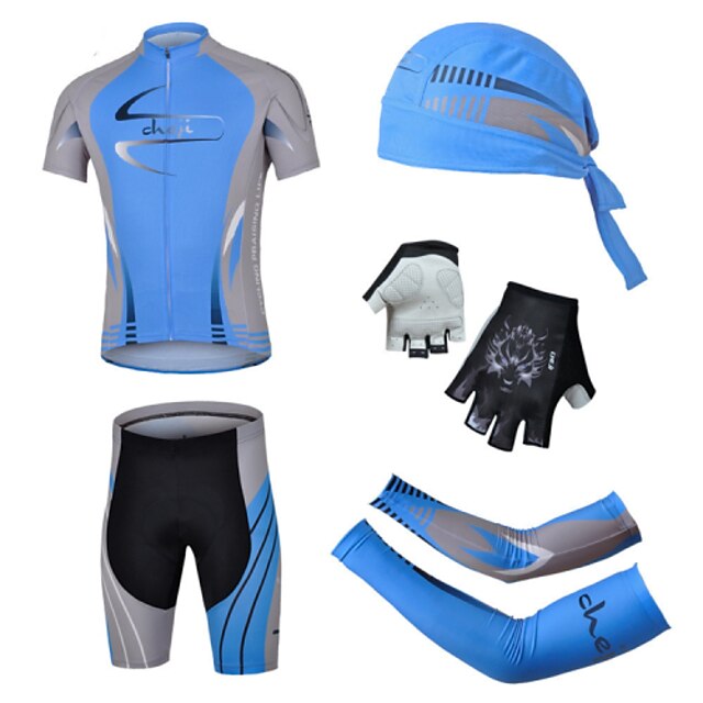  Cycling Jersey with Shorts Men's Short Sleeves Bike Shorts Sleeves Clothing Suits Quick Dry Ultraviolet Resistant Breathable 3D Pad