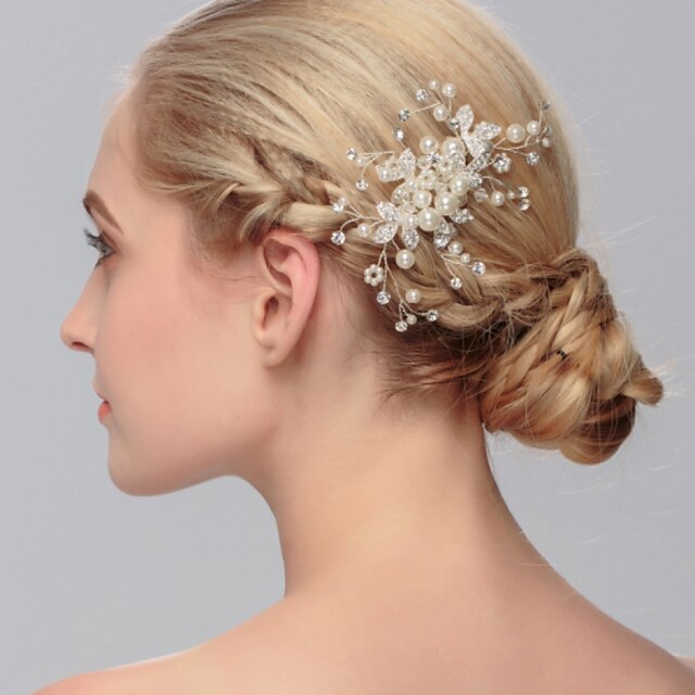  Perle Îmbrăcăminte de păr / Veșminte de cap cu Floral 1 buc Nuntă / Ocazie specială / Casual Diadema
