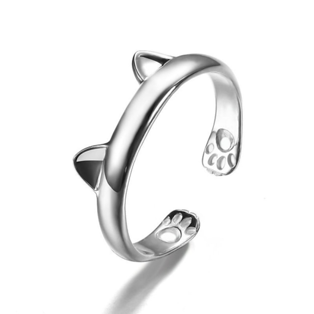  манжета кольцо Серебряный Стерлинговое серебро Серебристый Животный принт Дамы Необычные Уникальный дизайн Стандартный размер / Жен.