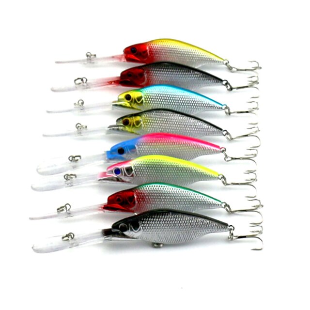  8pcs פתיונות דיג Minnow שוקע Bass פורל פייק דיג בים דייג במים מתוקים דיג בפתיון פלסטיק קשיח / דיג כללי / חכות וסירת דיג