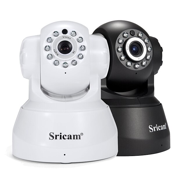  Sricam 1 mp IP-kamera Innendørs Brukerstøtte 64 GB / CMOS / Kuppel / Med ledning / CMOS / Trådløs